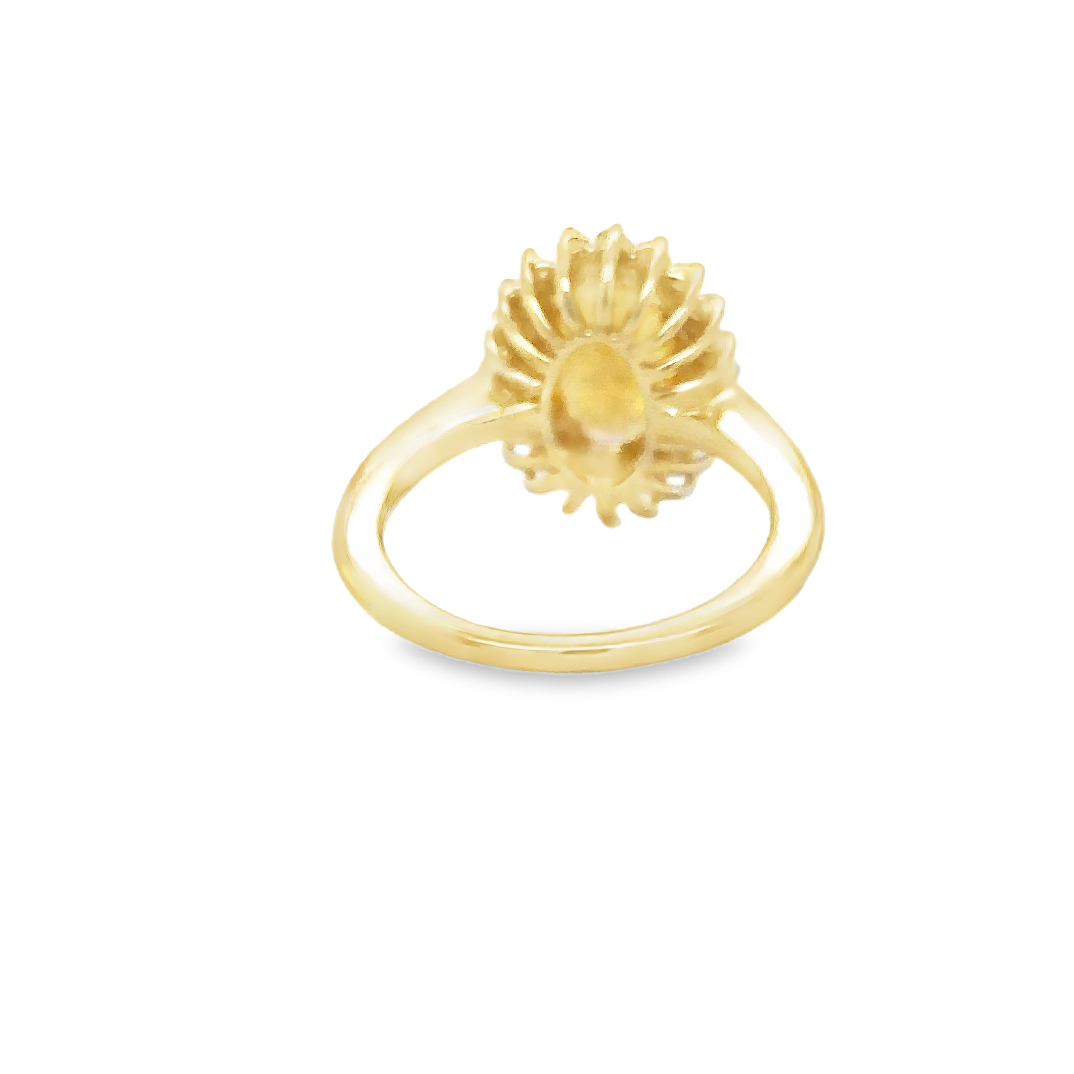 Anillo De Diamantes Y Zafiro Amarillo En Oro Amarillo De 14K, 3,46 Tcw