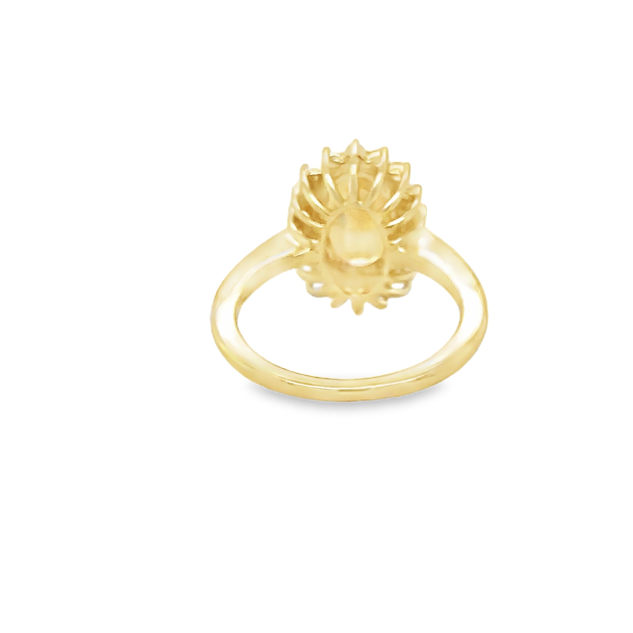 Anillo De Diamantes Y Zafiro Amarillo En Oro Amarillo De 14K, 3,52 Tcw