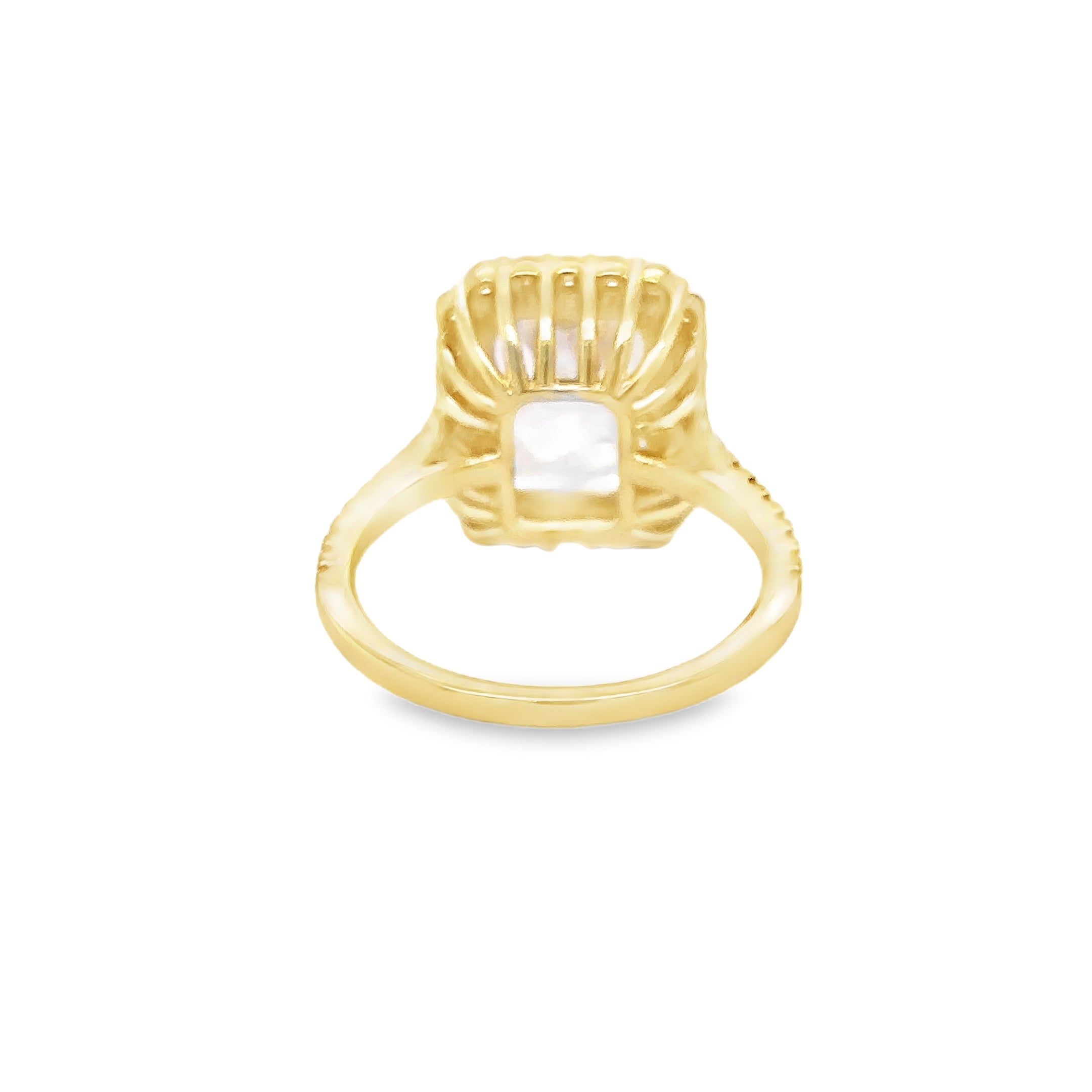 Anillo De Diamantes Y Kunzita En Oro Amarillo De 14K, 6,85 Tcw