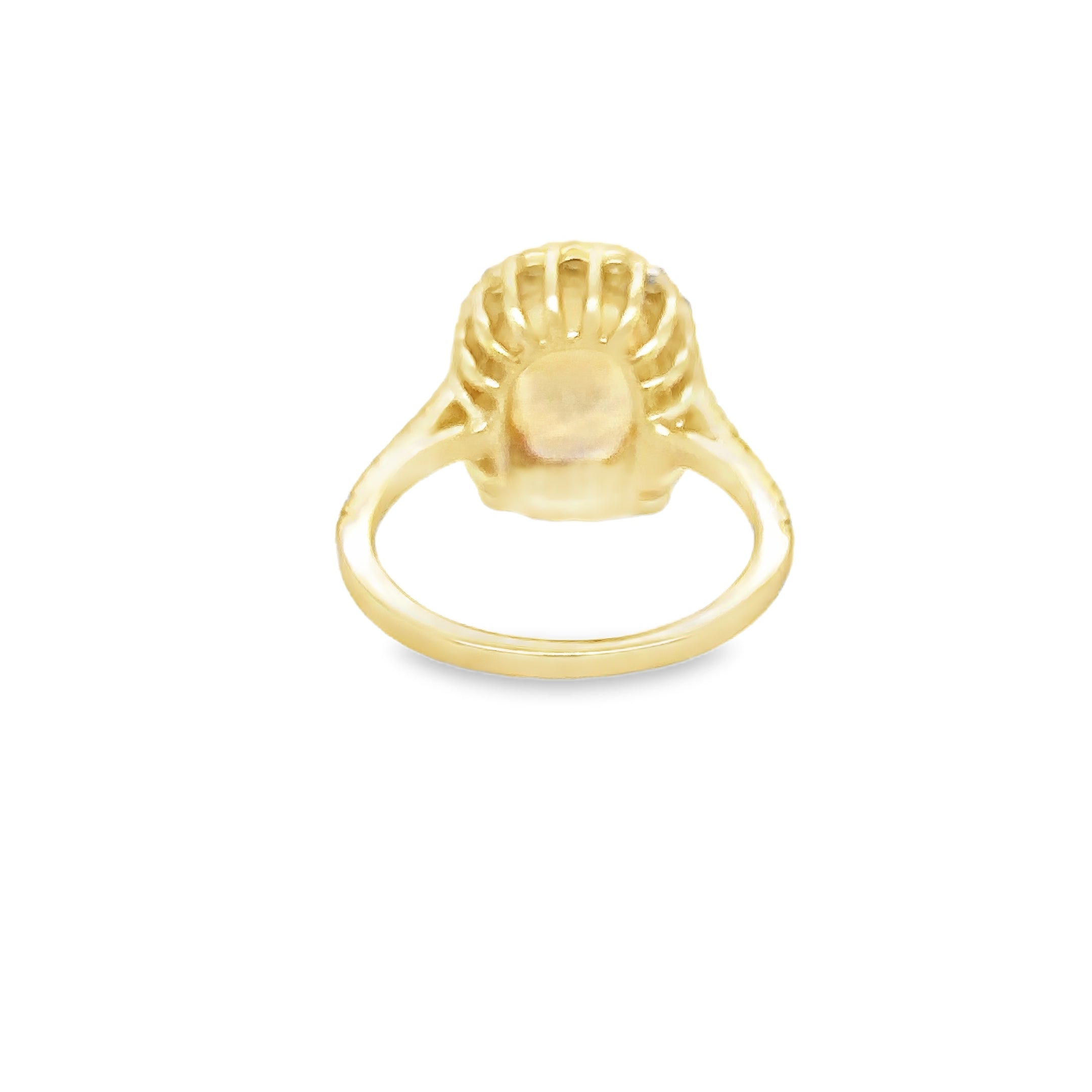 Anillo De Diamantes Y Zafiro Amarillo En Oro Amarillo De 14K, 4,53 Tcw