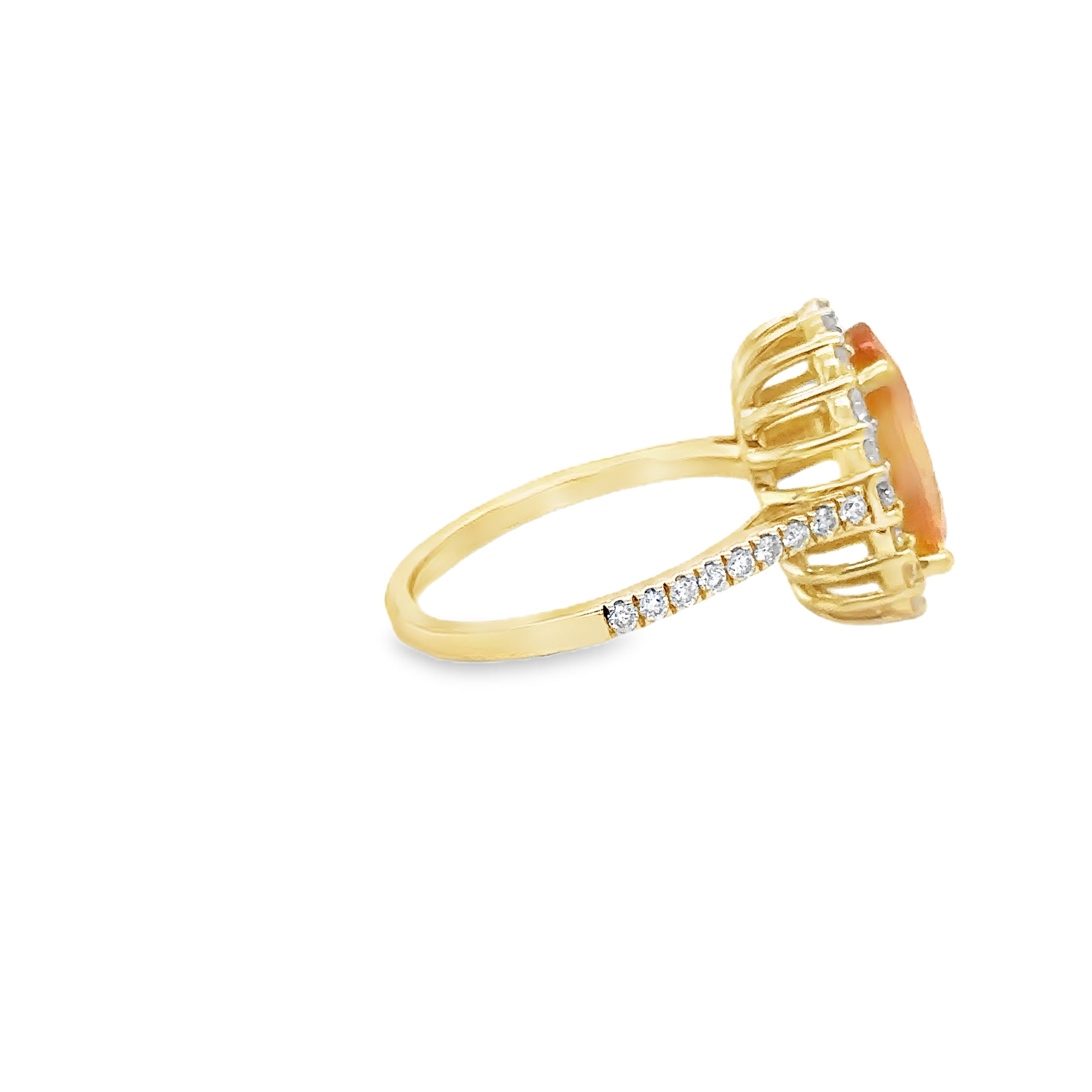 Anillo De Diamantes Y Zafiro Amarillo En Oro Amarillo De 14K, 4,53 Tcw