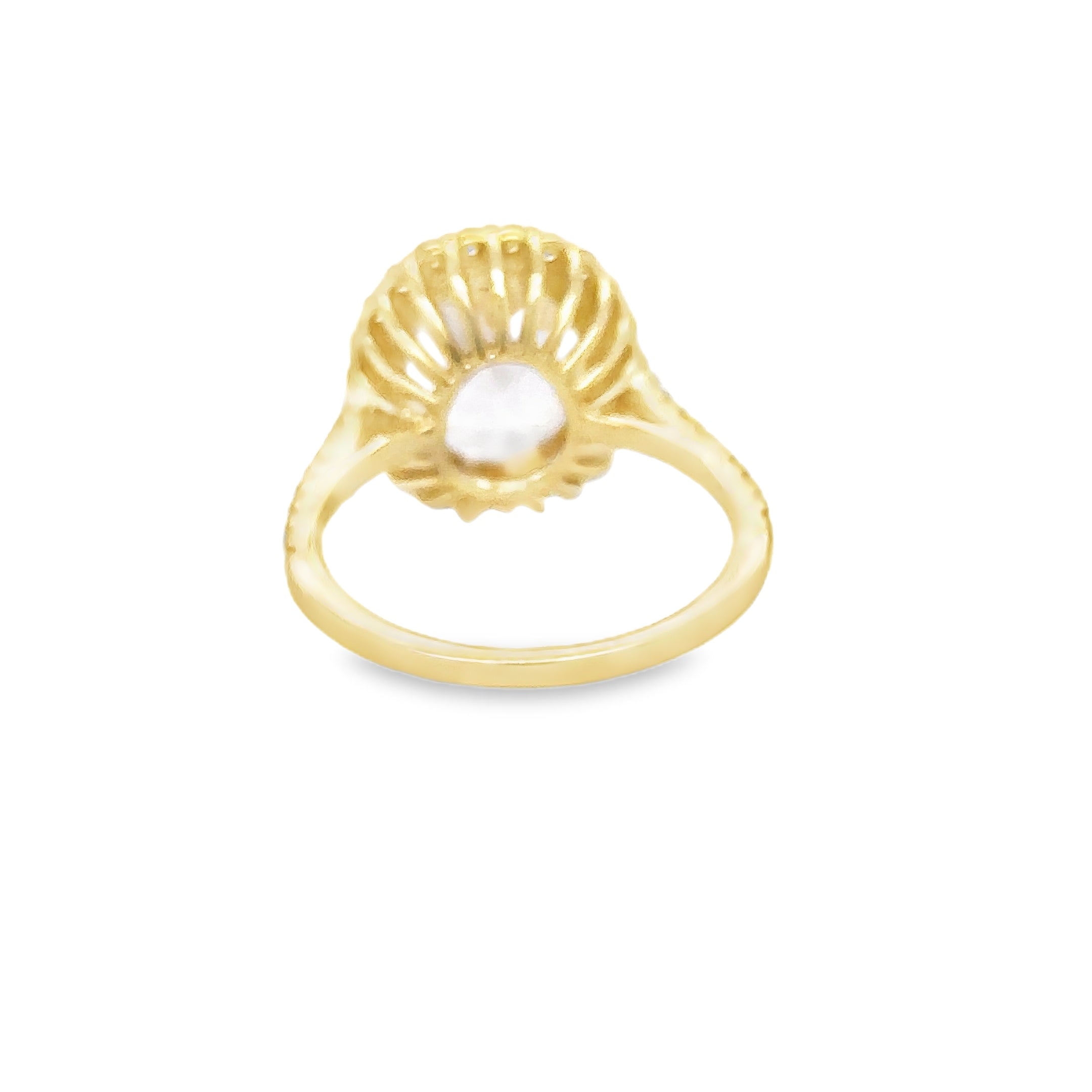 Anillo Kunzita Y Diamantes En Oro Amarillo De 14Kt, 6.88 CT