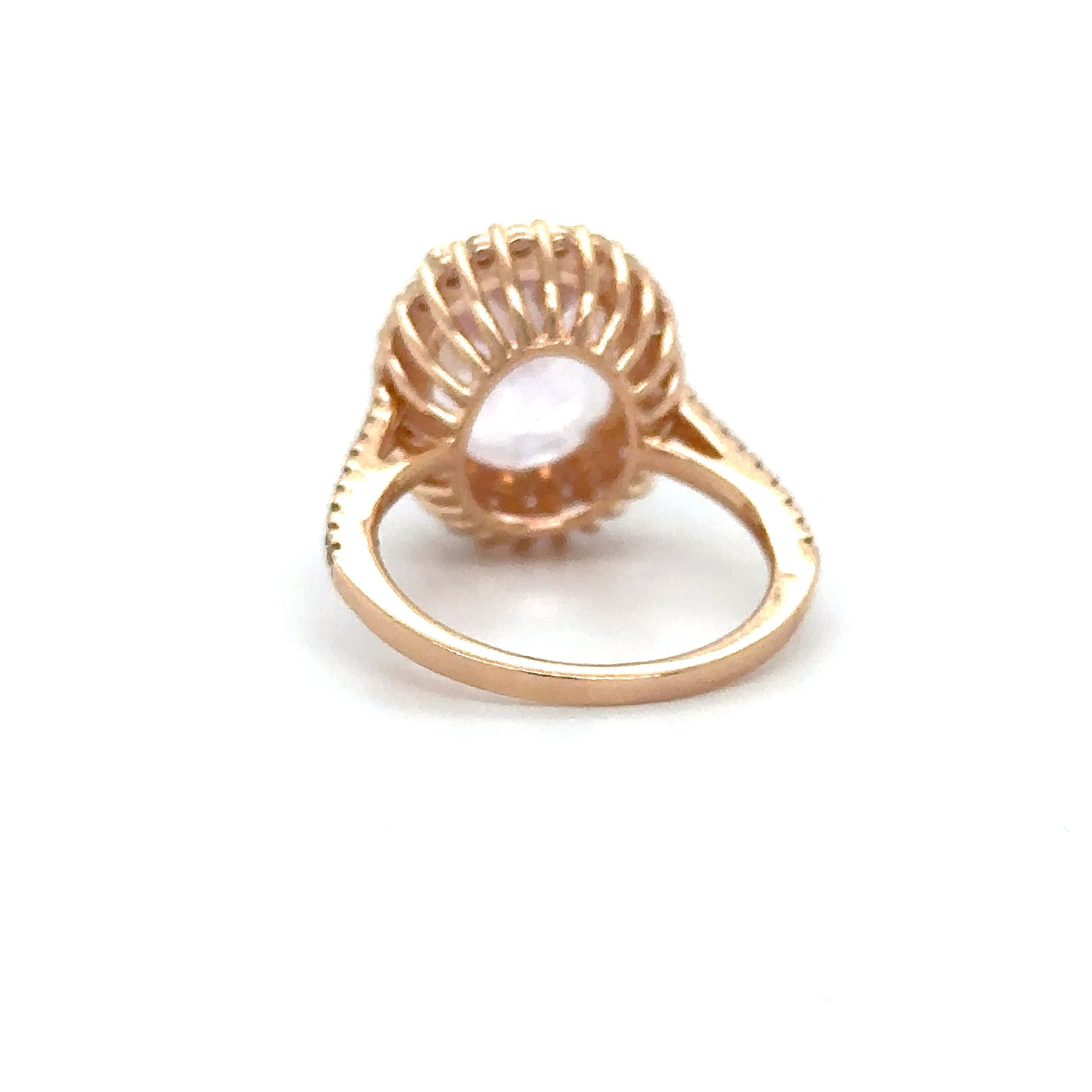 Anillo De Diamantes Y Kunzita En Oro Rosa De 14K, 8,83 Tcw