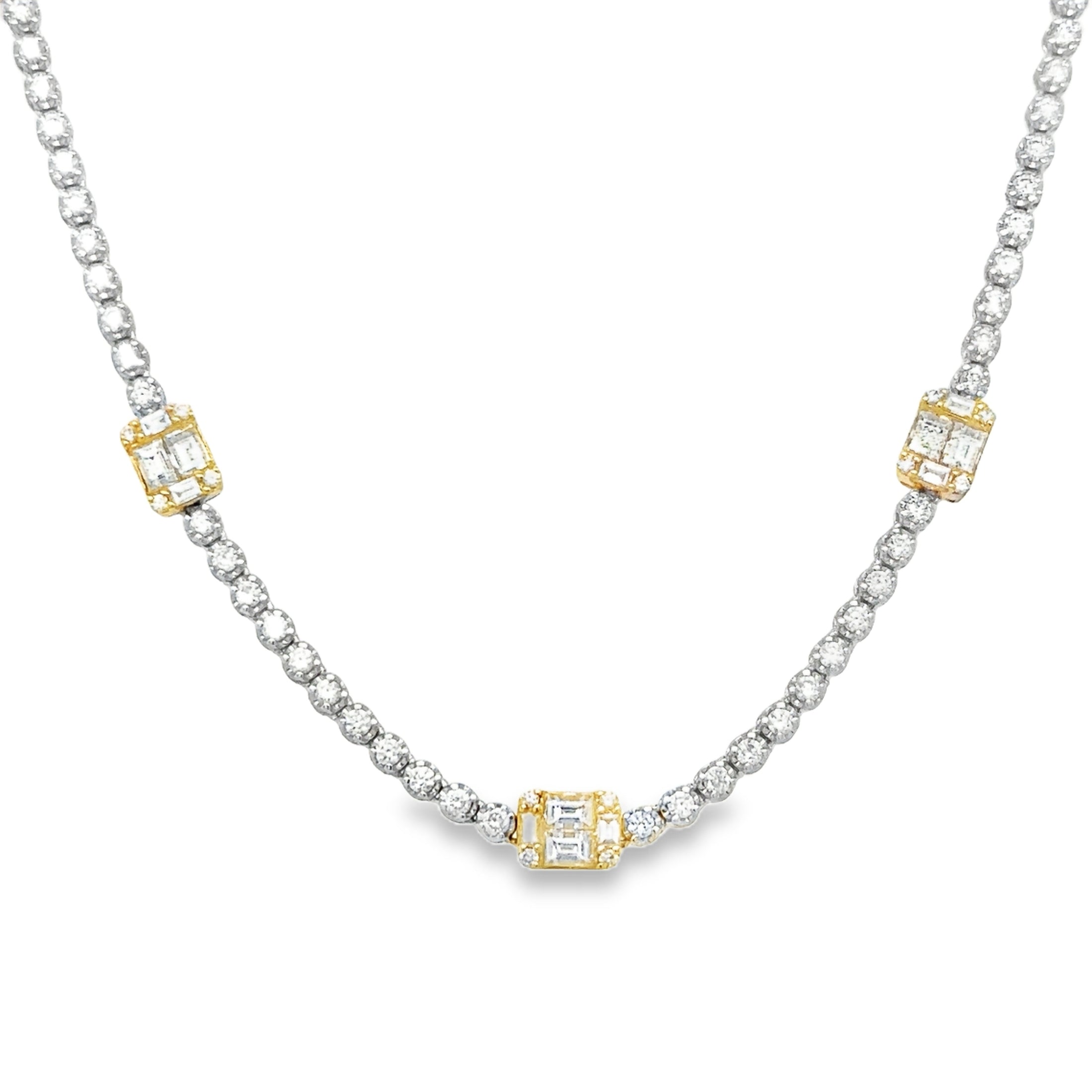 Collar Tennis de Diamante 1.1CT. En Oro Blanco de 18K