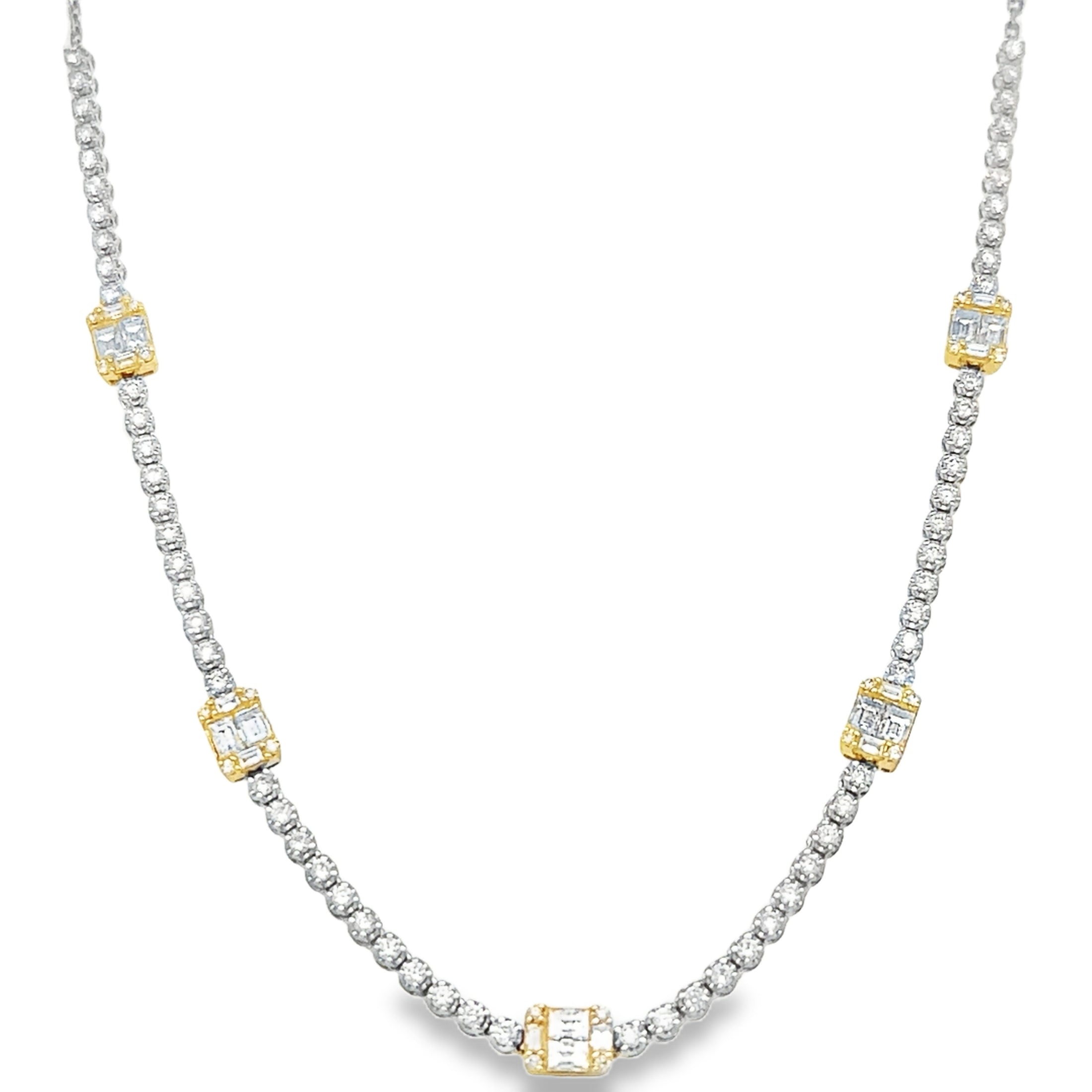 Collar Tennis de Diamante 1.1CT. En Oro Blanco de 18K