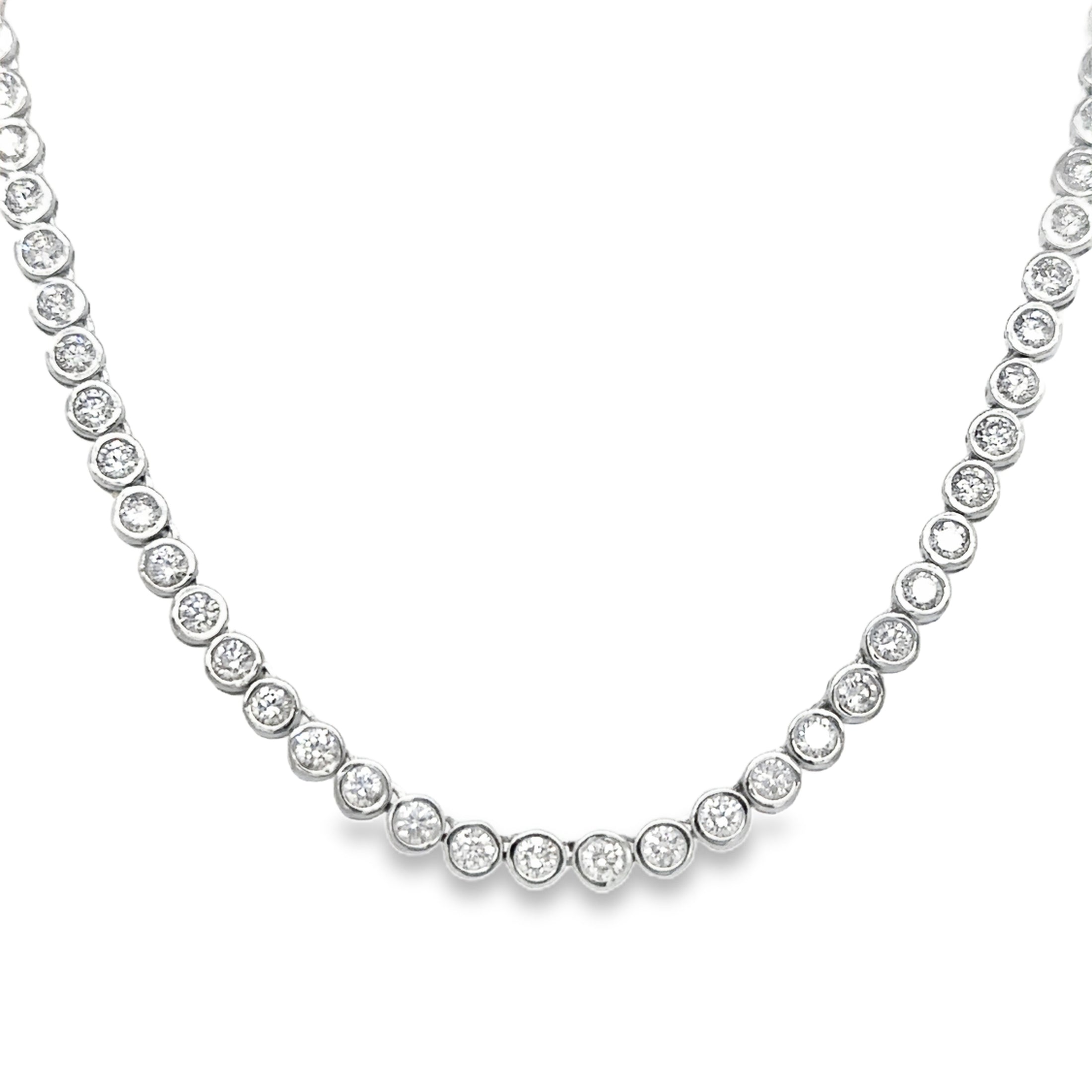 Collar Tennis de Diamante 6CT. En Oro Blanco de 14K