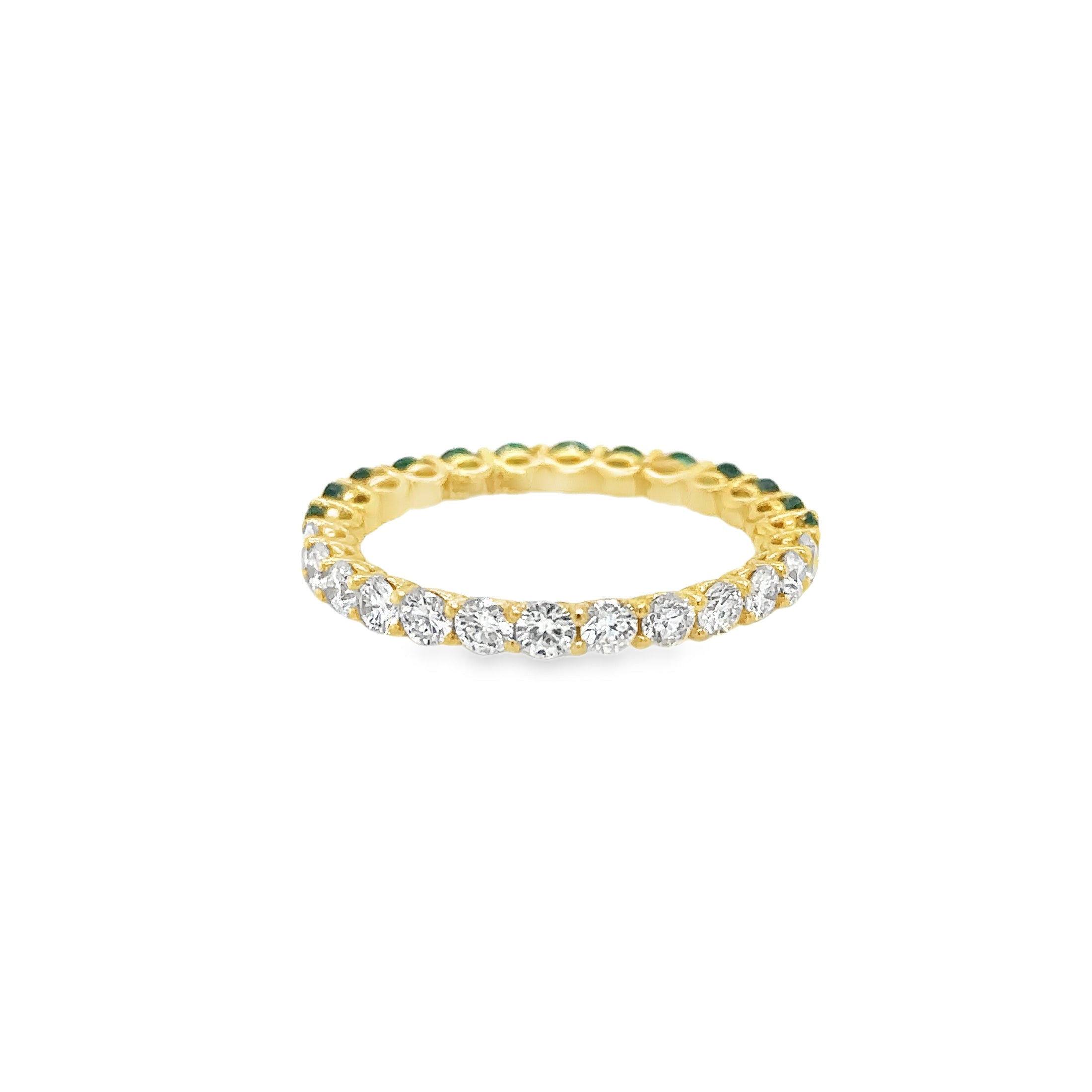 Anillo Oro Amarillo 18Kt Esmeralda Y Diamantes, 1.44 CT