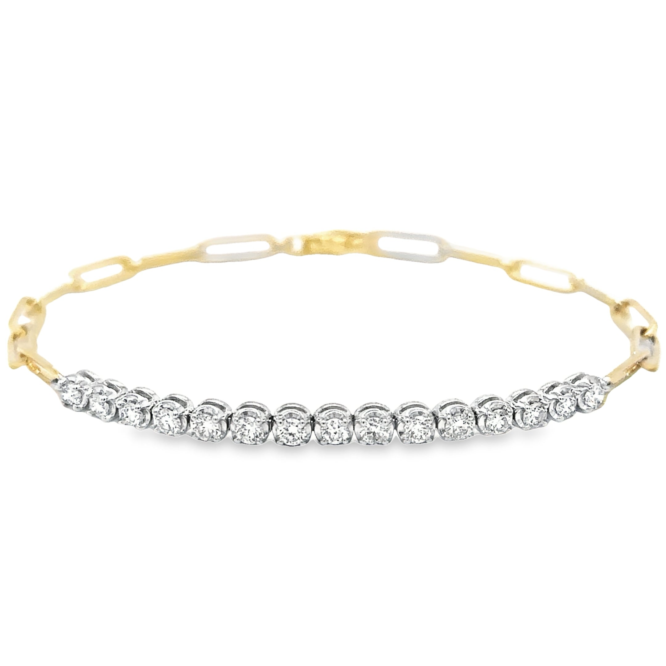 Brazalete De Tenis De Diamantes En Dos Tonos De 14K Con Clip De 0,78 Tcw