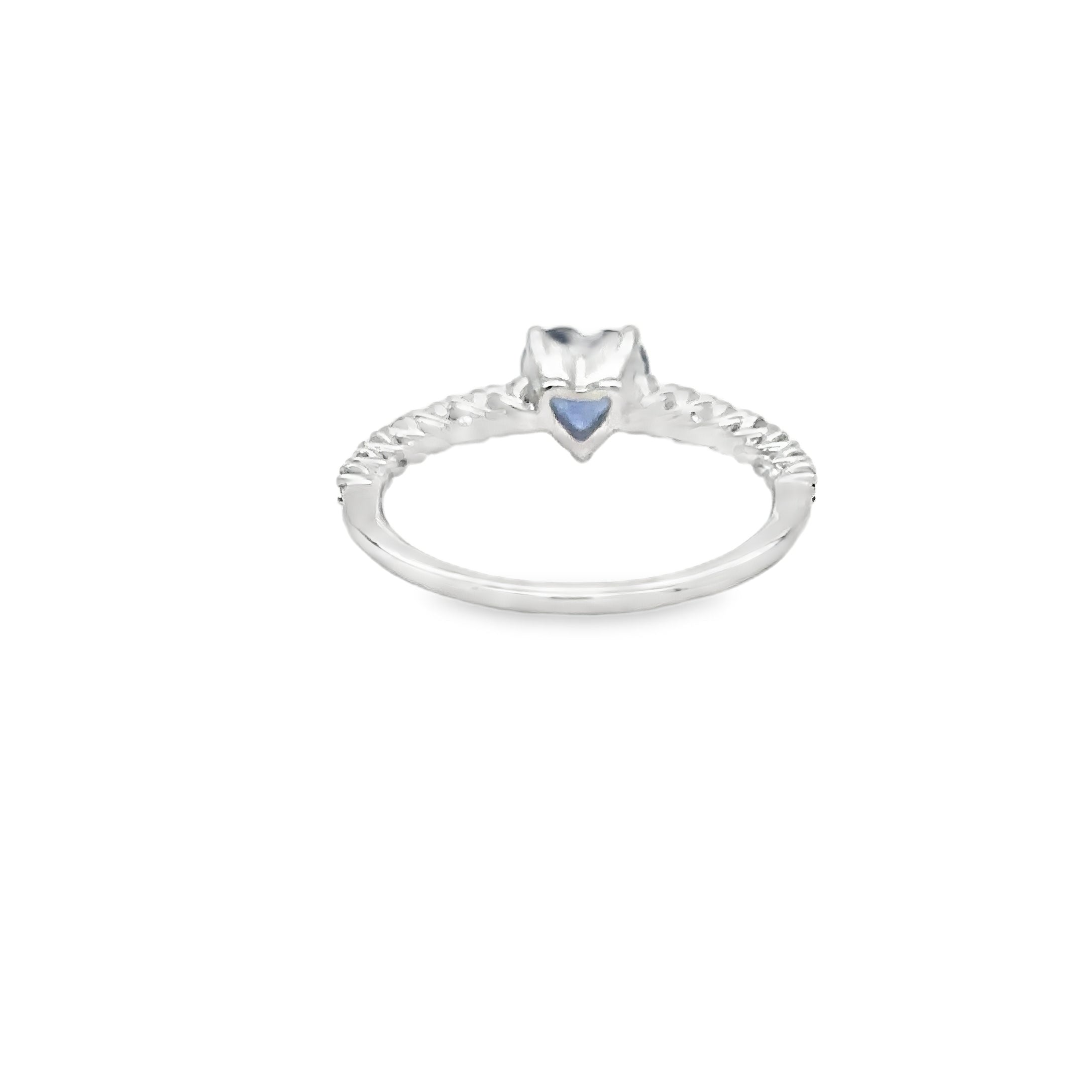 18K White Gold Ring With Blue Sapphire And Diamonds, 1.54 CT