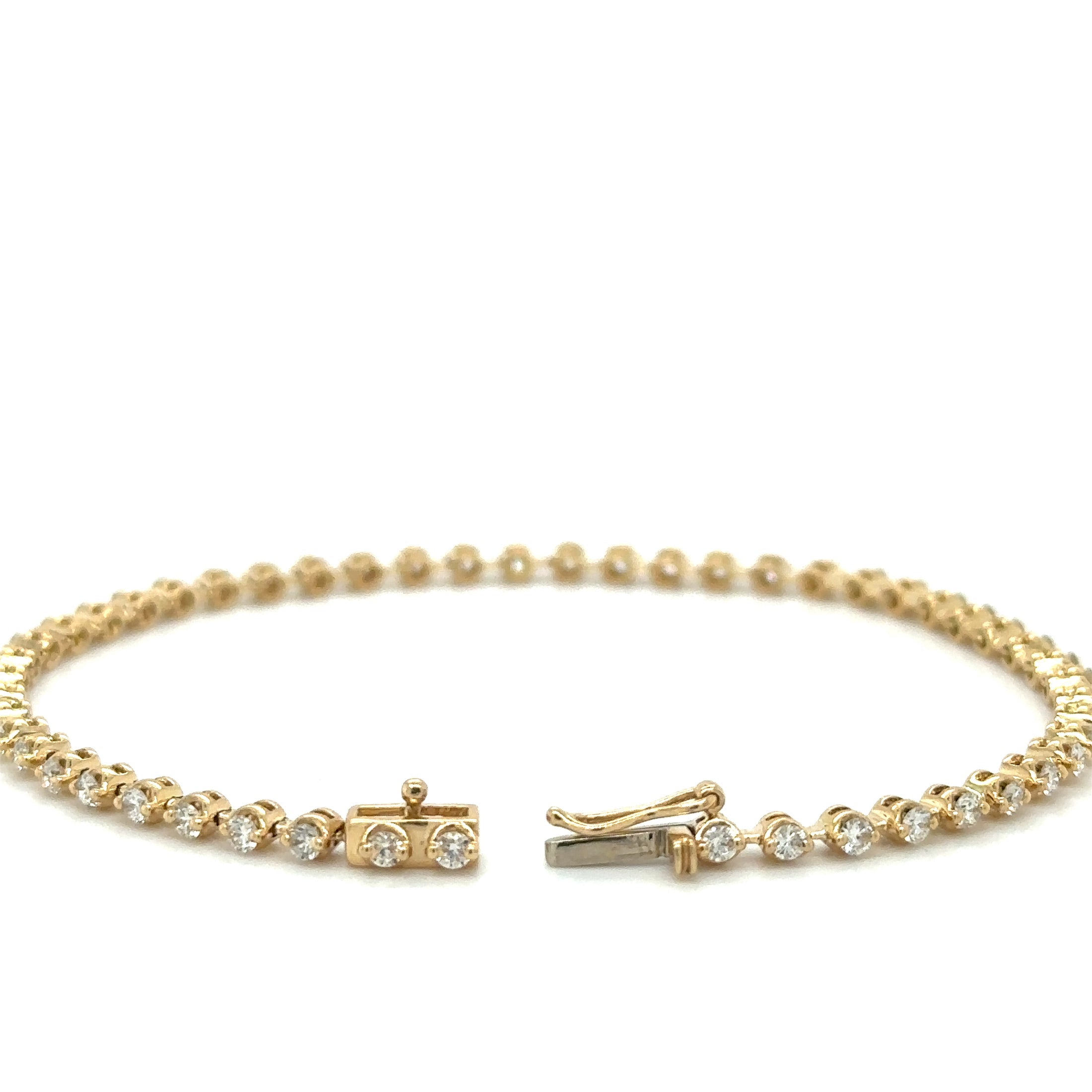 Pulsera Tennis de Diamante 1.64 CT. en Oro Amarillo de 14K