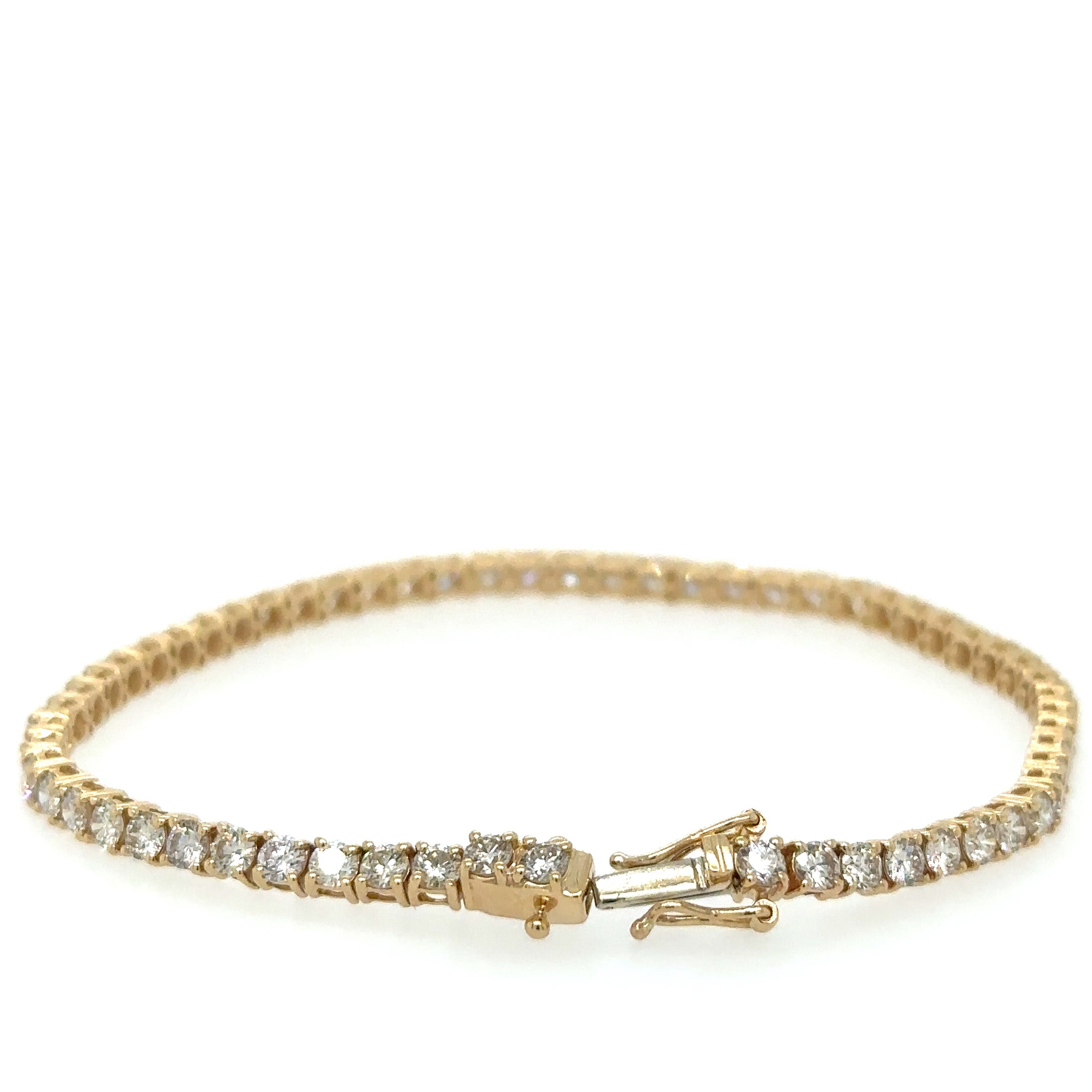 Pulsera Tennis de Diamante 4.93 CT. en Oro Amarillo de 14K