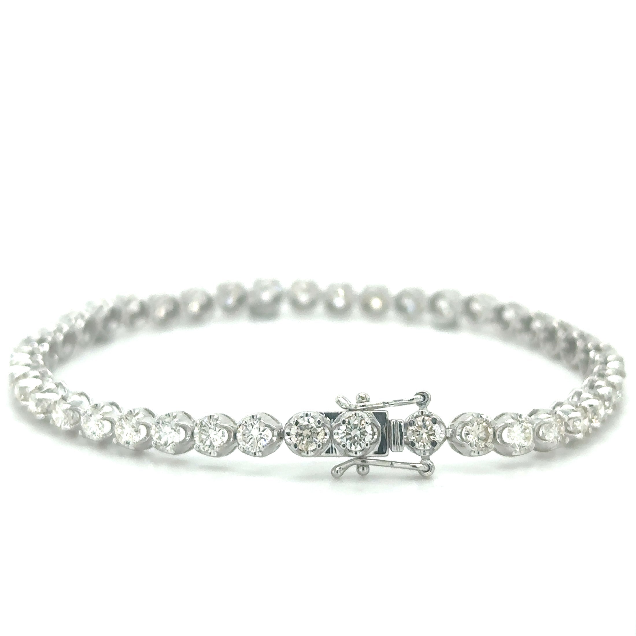 Pulsera Tennis de Diamante 4.50 CT. en Oro Blanco de 14K