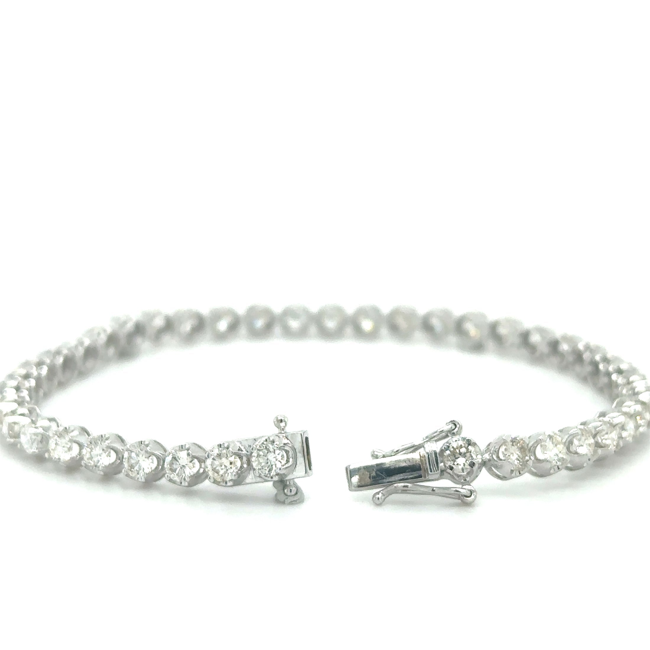 Pulsera Tennis de Diamante 4.50 CT. en Oro Blanco de 14K