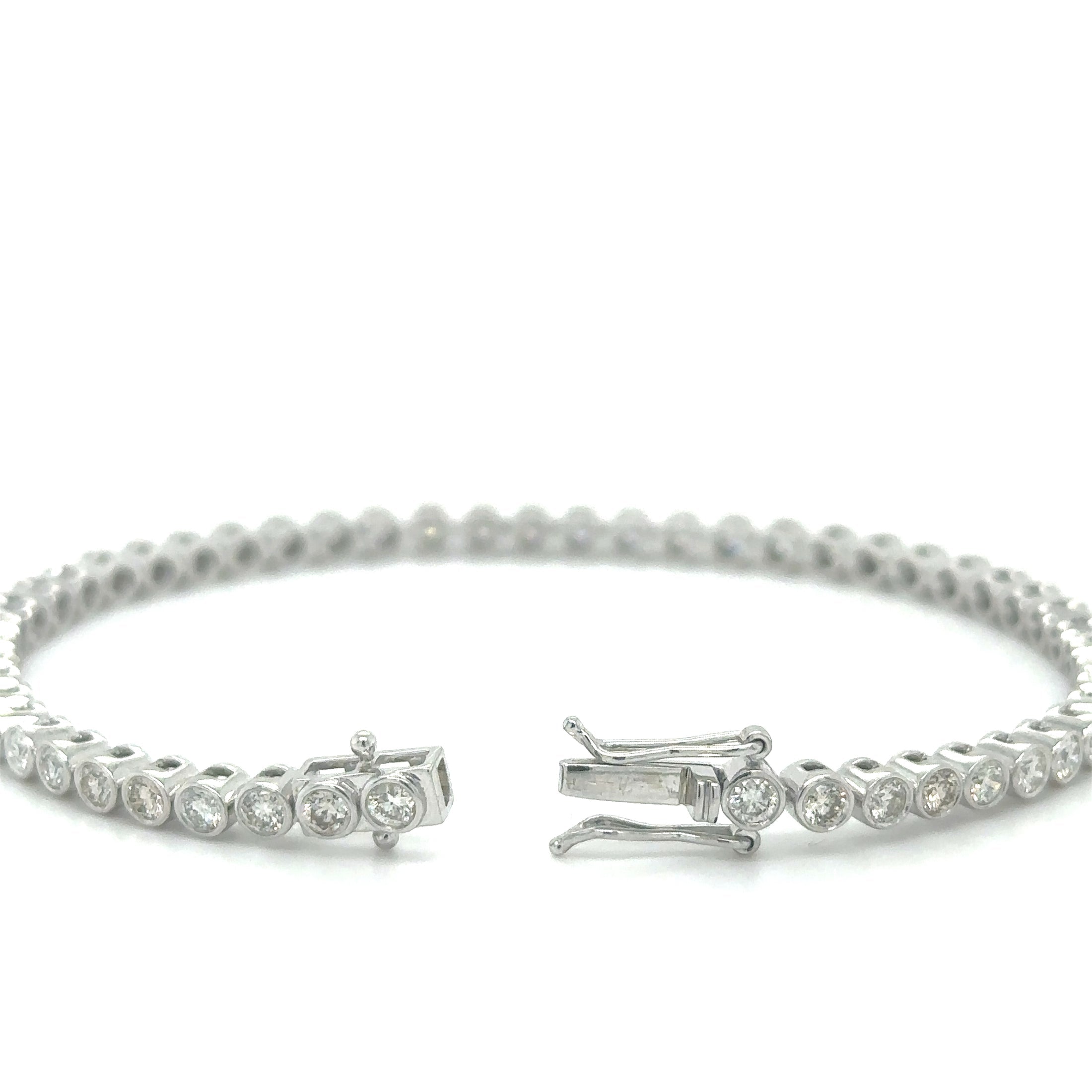 Pulsera Tennis de Diamante 3.05 CT. en Oro Blanco de 14K