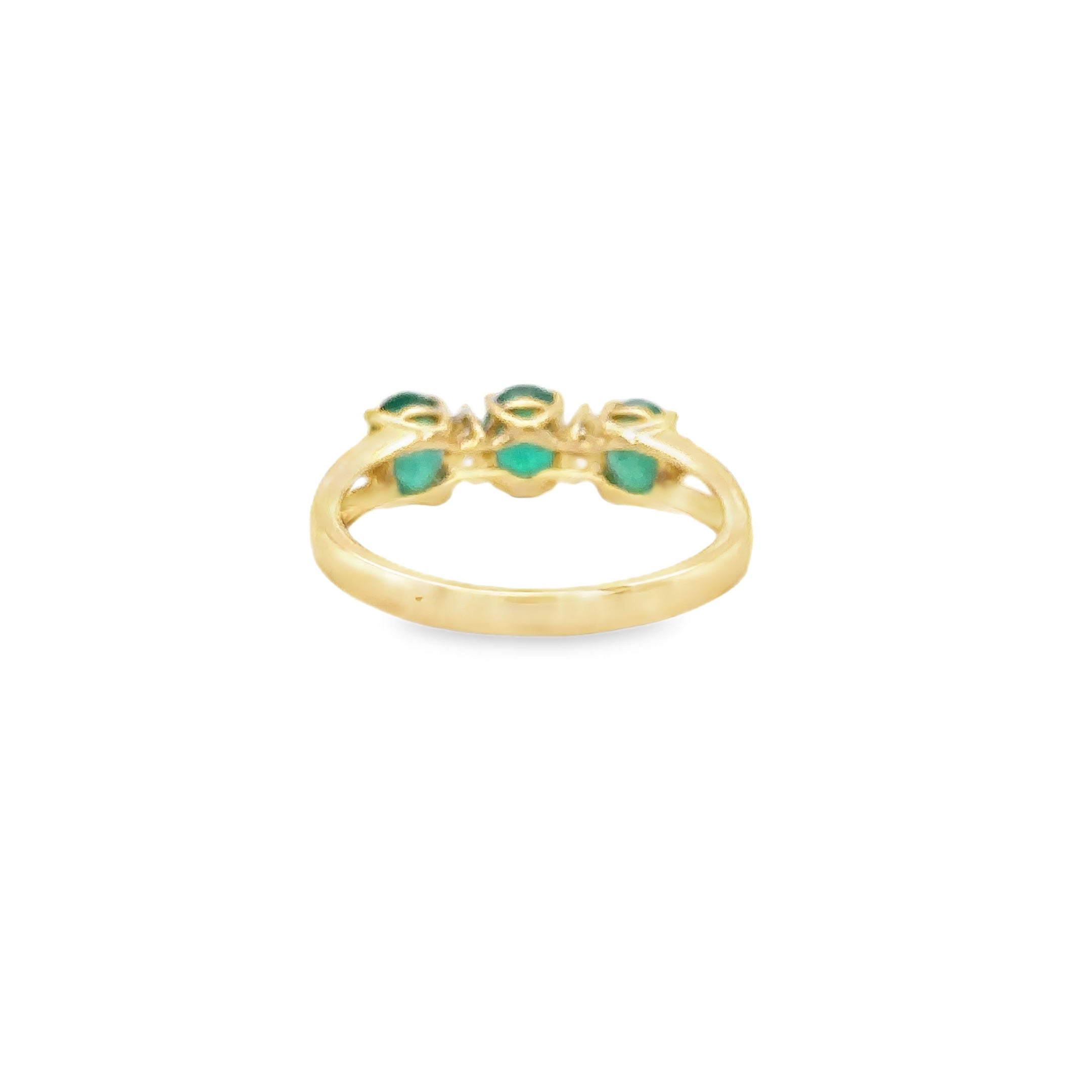 14Kt Yellow Gold Ring with Emerald and Diamonds, 1.12 CT