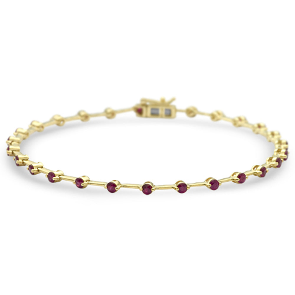 Pulsera Rubí en Oro Amarillo en 14K 1.48 CT