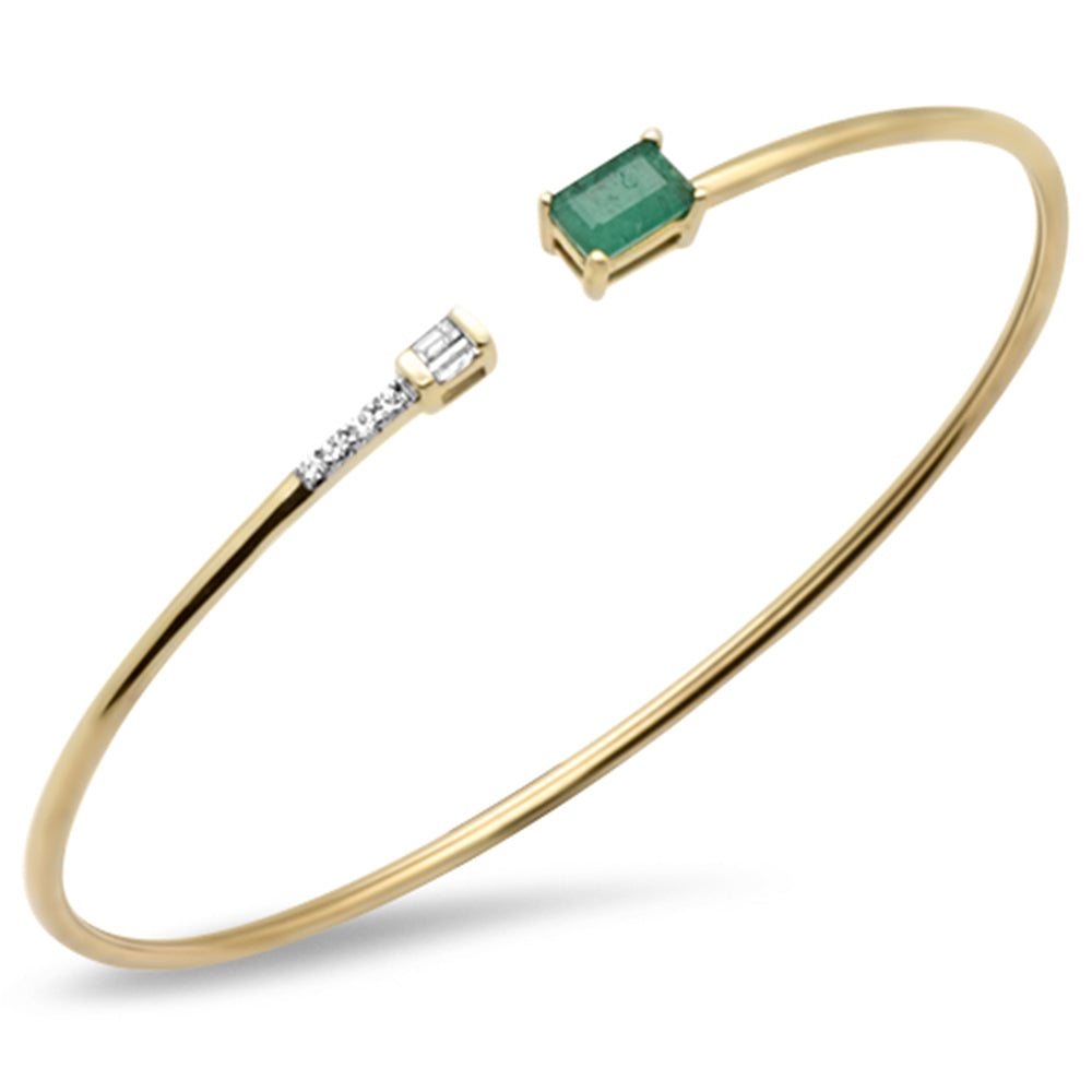 Pulsera Diamante & Esmeralda en Oro Amarillo en 14K 0.69 CT