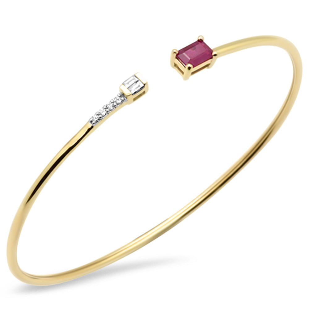 Pulsera Diamante & Rubí en Oro Amarillo en 14K 0.7 CT