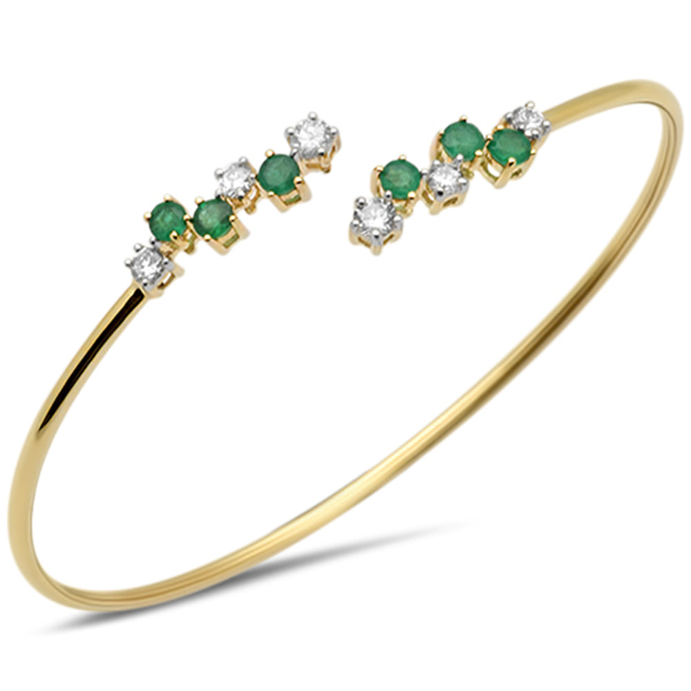 Pulsera de Diamante & Esmeralda en Oro Amarillo en 14K 1.21 CT