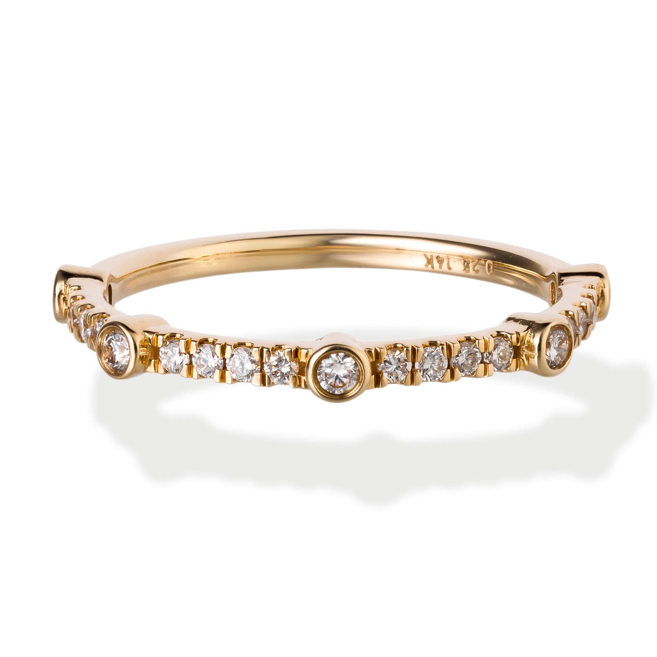 14Kt Yg Diamond Half Band, 0.25 CT