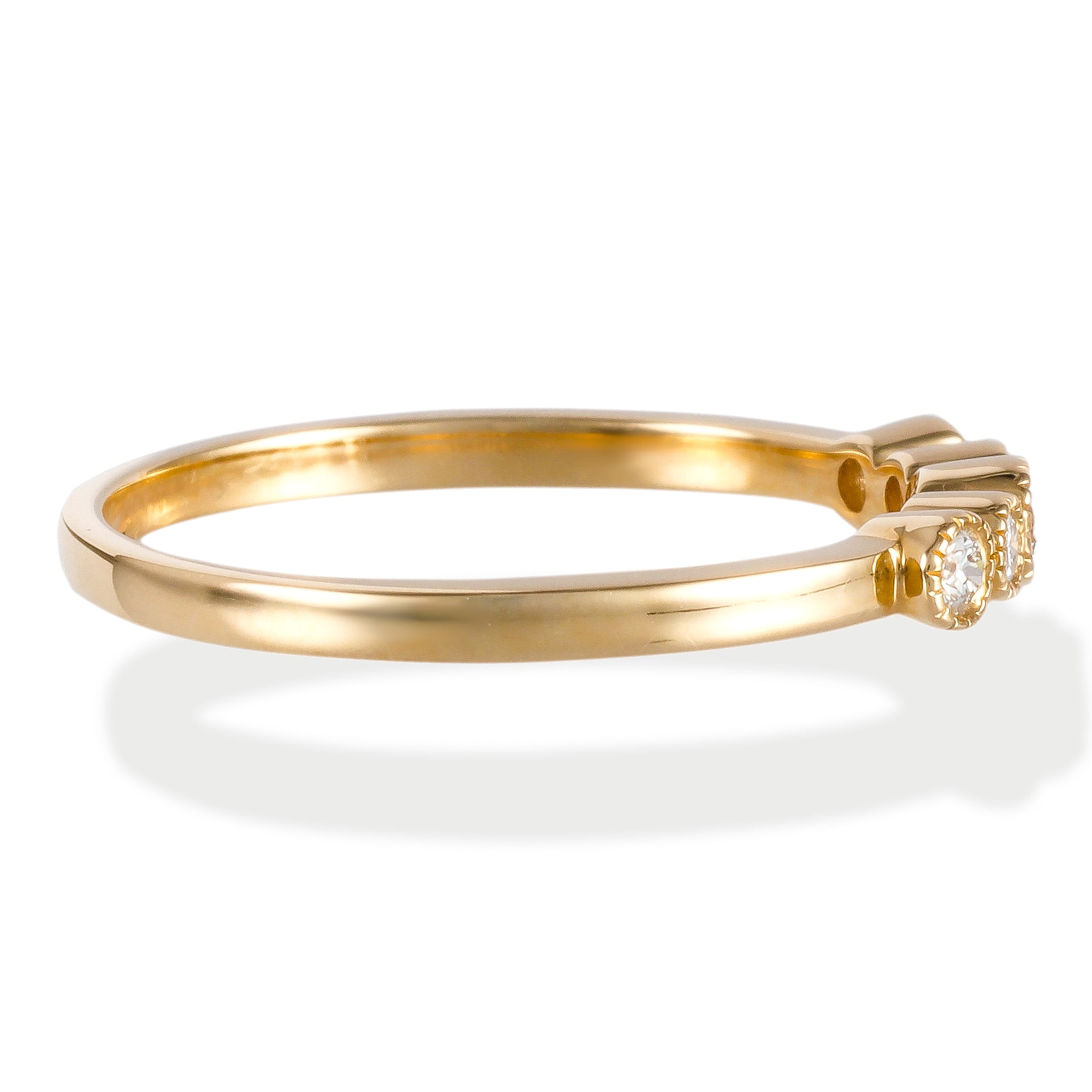 14K Yellow Gold Half Band with 5-Piece Diamonds, 0.15 CT