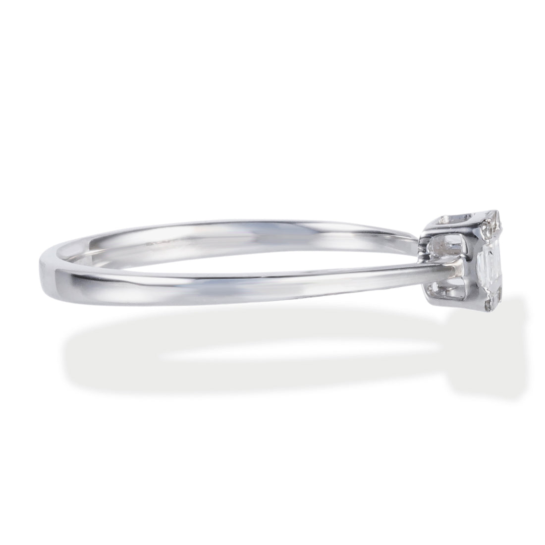 Anillo Diamantes Redondos/Baguette, 0.08 CT