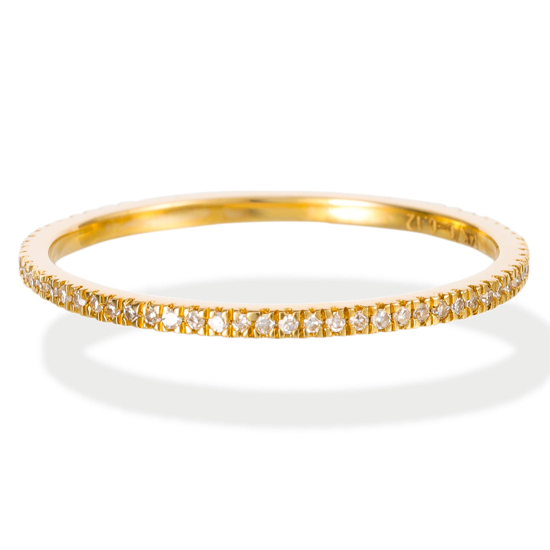 Banda De Eternidad Con Banda Completa De Diamantes En Oro Amarillo De 14 Kt, 0.12 CT