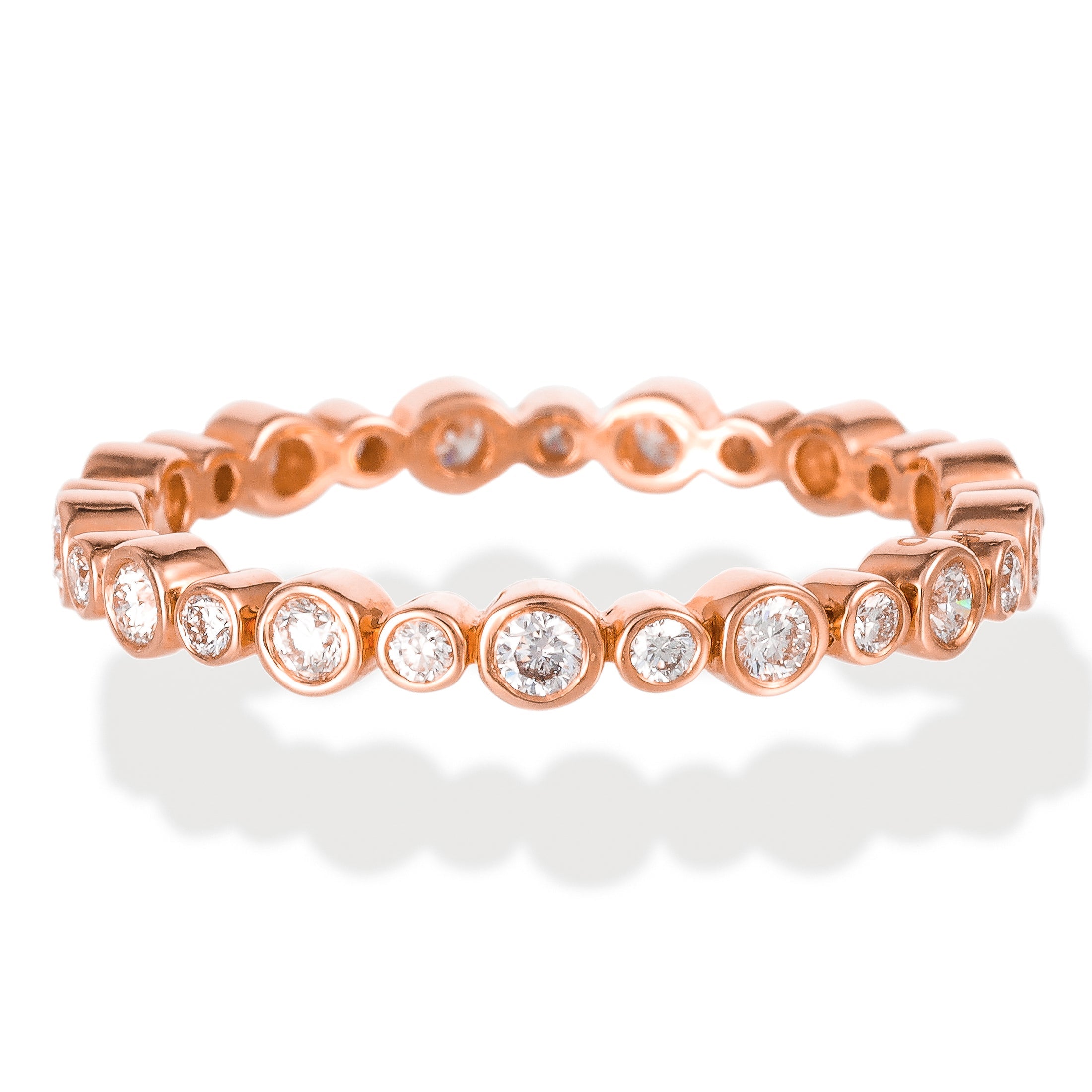 Full Band With 14Kt Rose Gold Bezel, 0.5 CT