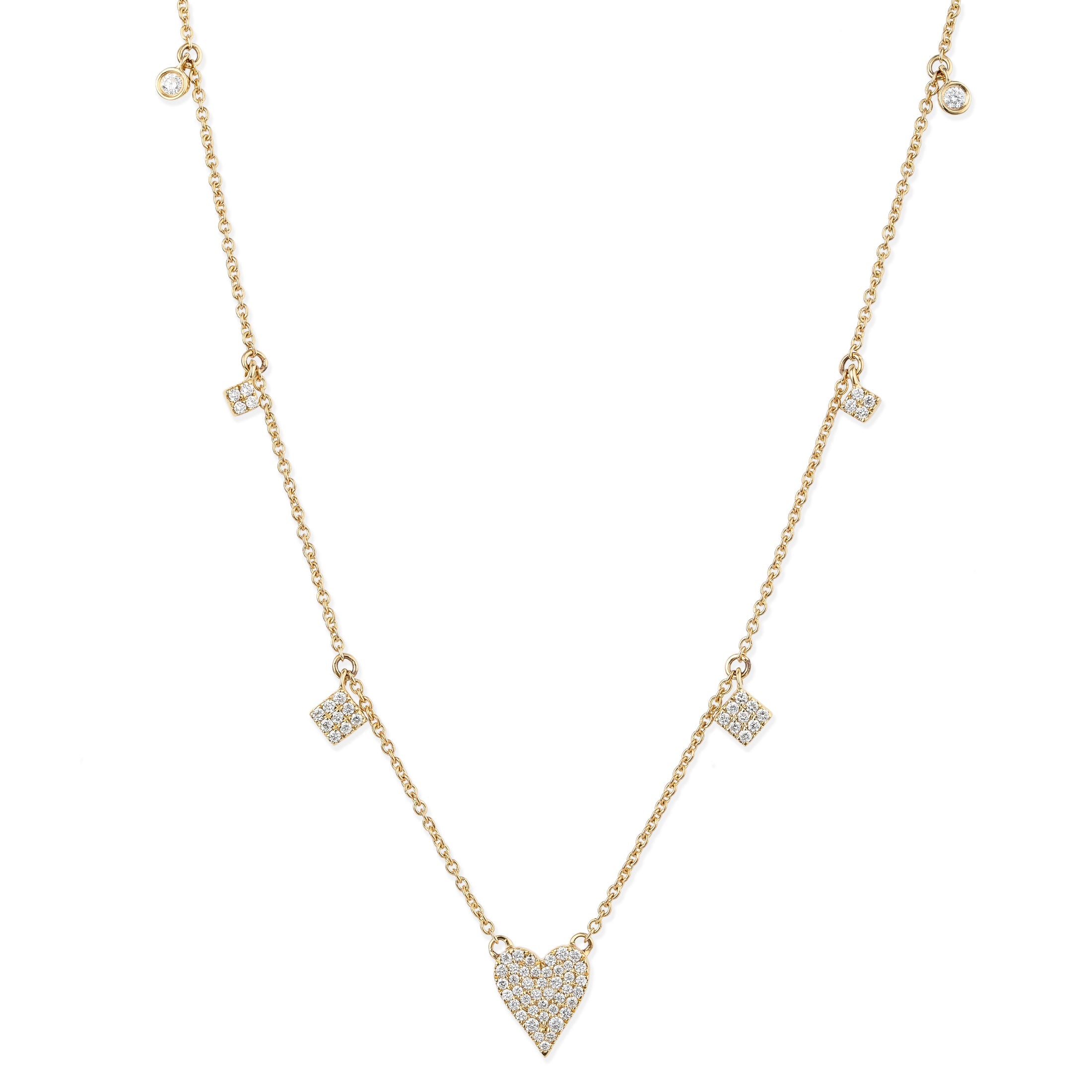 Collar En Forma De Corazón De Diamantes De 14Kt, 0.33 CT