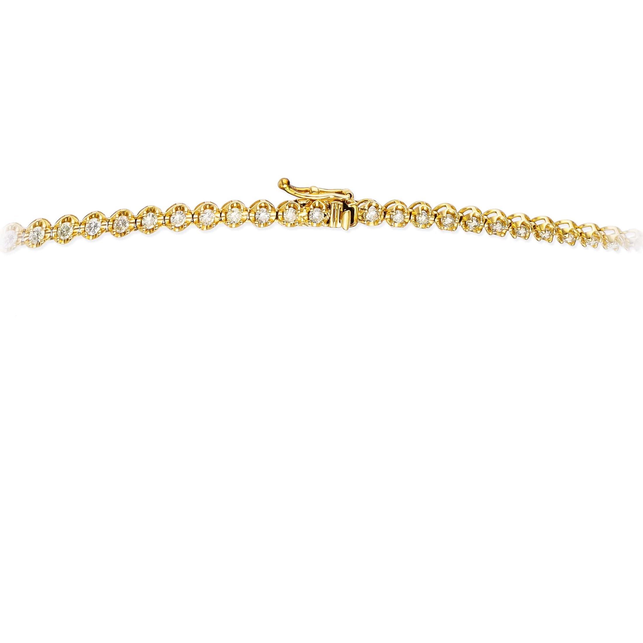 Collar Tennis Diamante 5CT. En Oro Amarillo de 14K