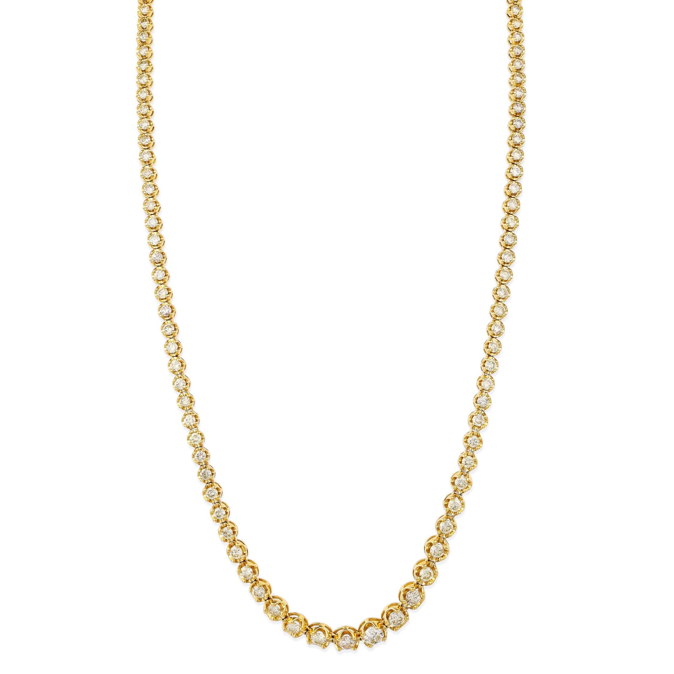 Collar Tennis Diamante 5CT. En Oro Amarillo de 14K