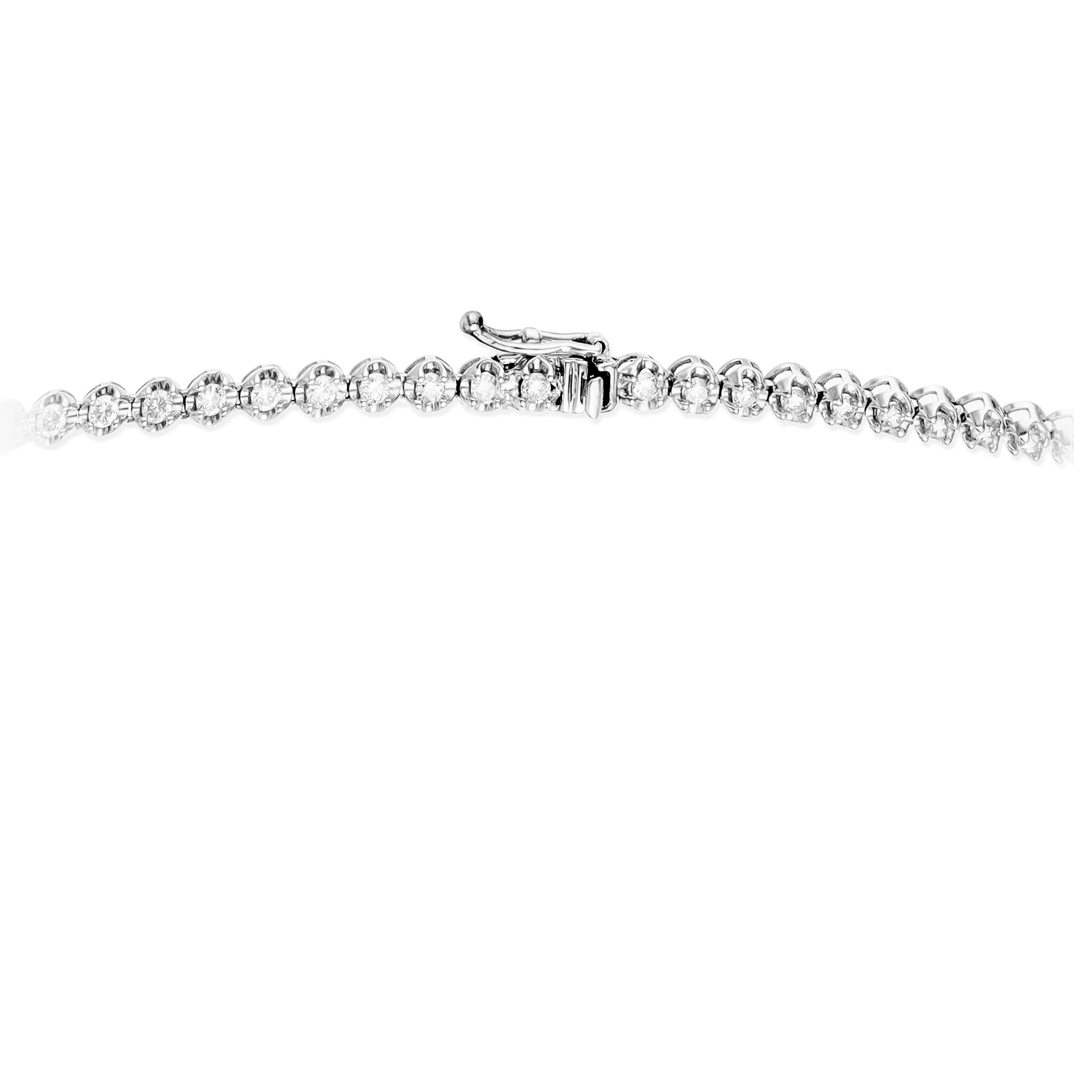 Collar Tennis de Diamante 5CT. En Oro Blanco de 14K