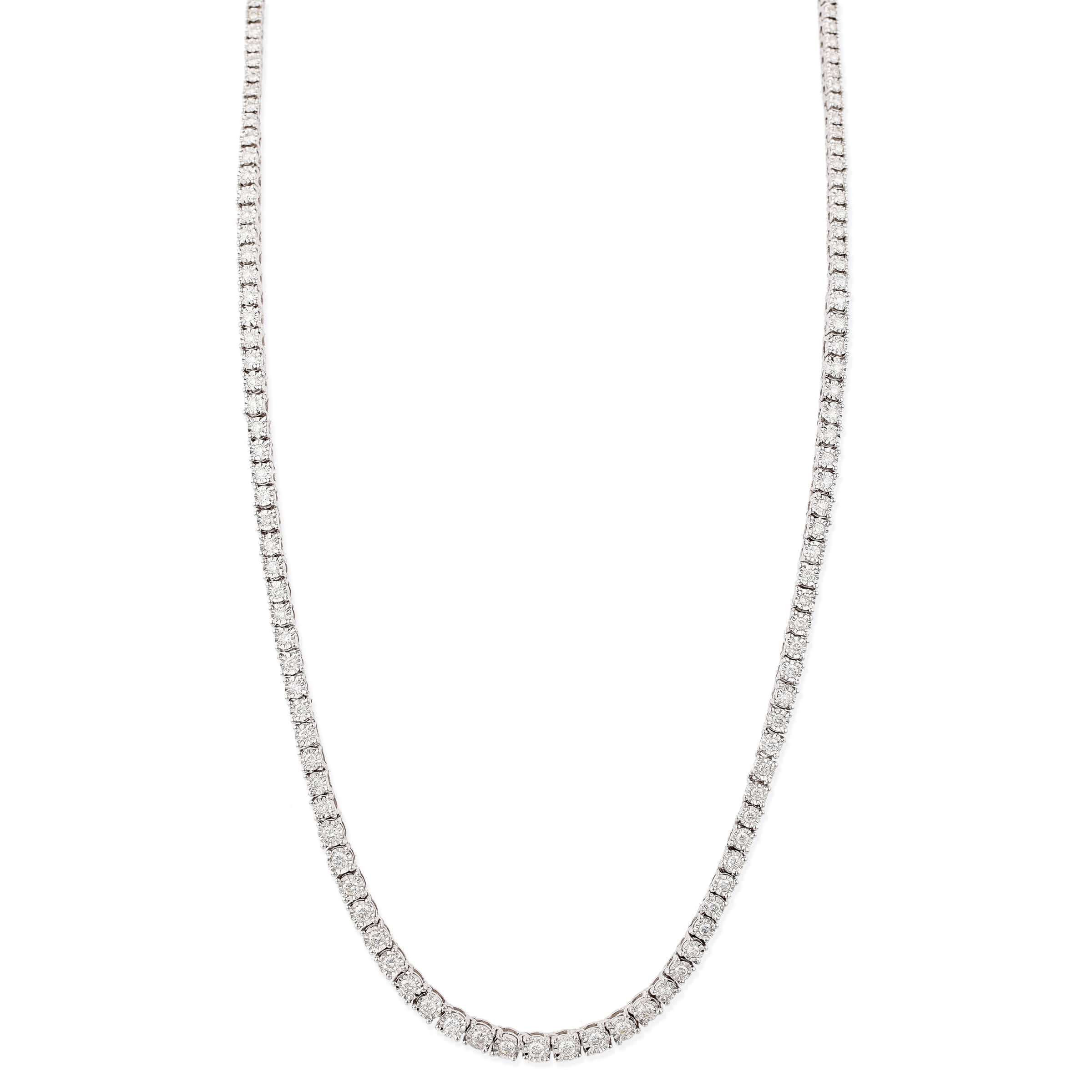 Collar Tennis de Diamante 1.93CT. En Oro Blanco de 14K