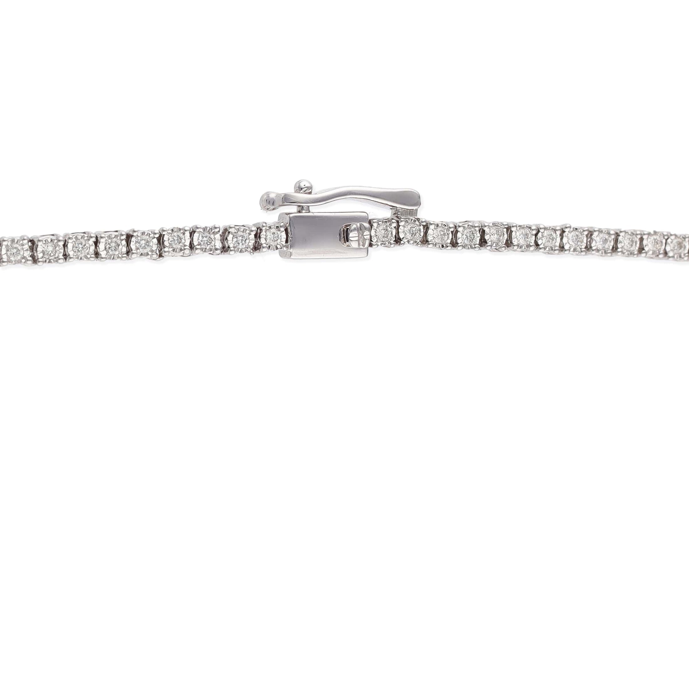 Collar Tennis de Diamante 1.93CT. En Oro Blanco de 14K