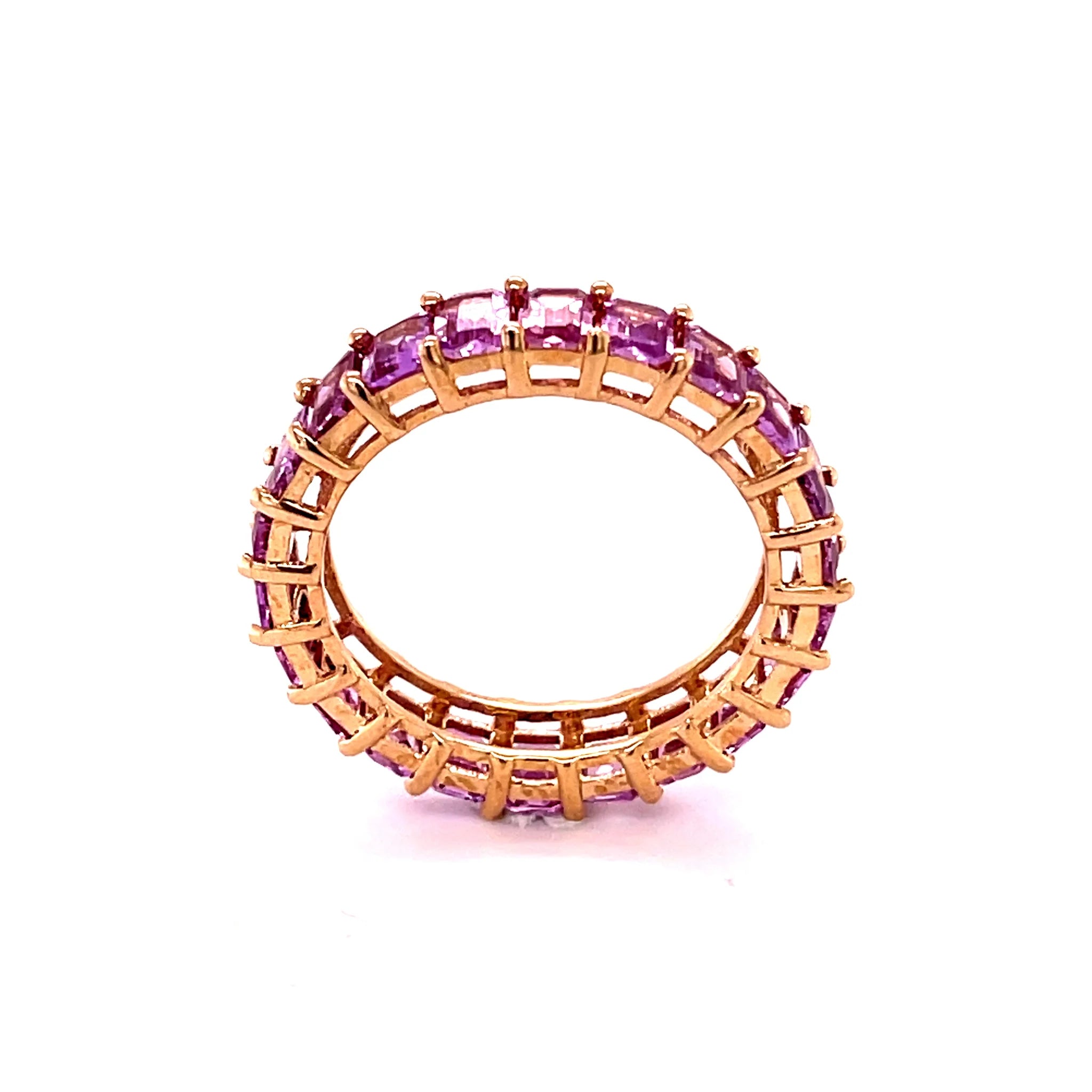 Churumbela de Zafiro Rosa en Oro Amarillo de 14K 4.37 CT.