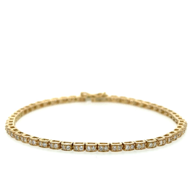 Pulsera De Oro Amarillo De 14K Con Diamantes De 1,11 Tcw