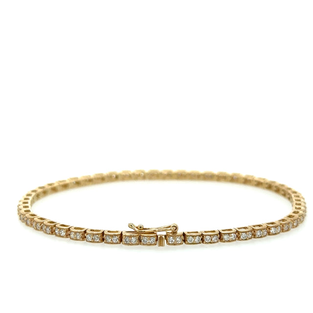 Pulsera De Oro Amarillo De 14K Con Diamantes De 1,11 Tcw