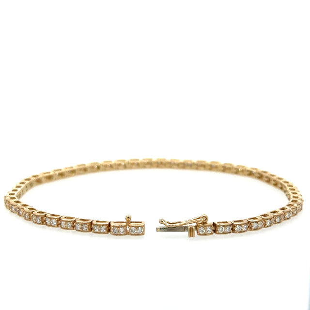 Pulsera De Oro Amarillo De 14K Con Diamantes De 1,11 Tcw